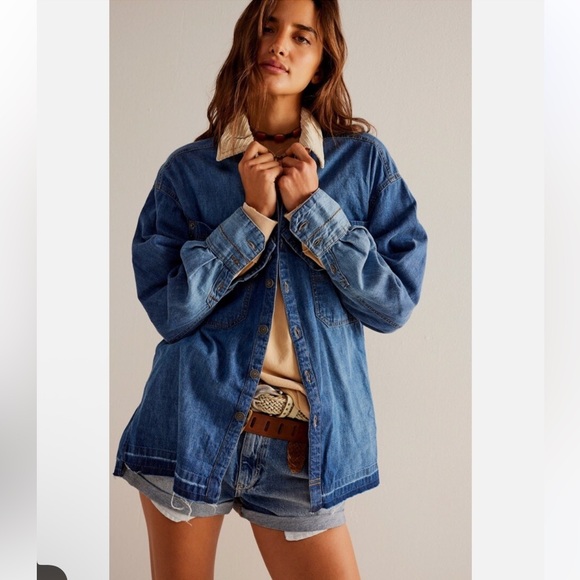 Free People Jackets & Blazers - Free People Blue Jean Jacket